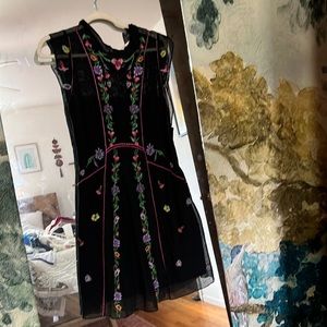 Embroidered lined mini dress from Free People